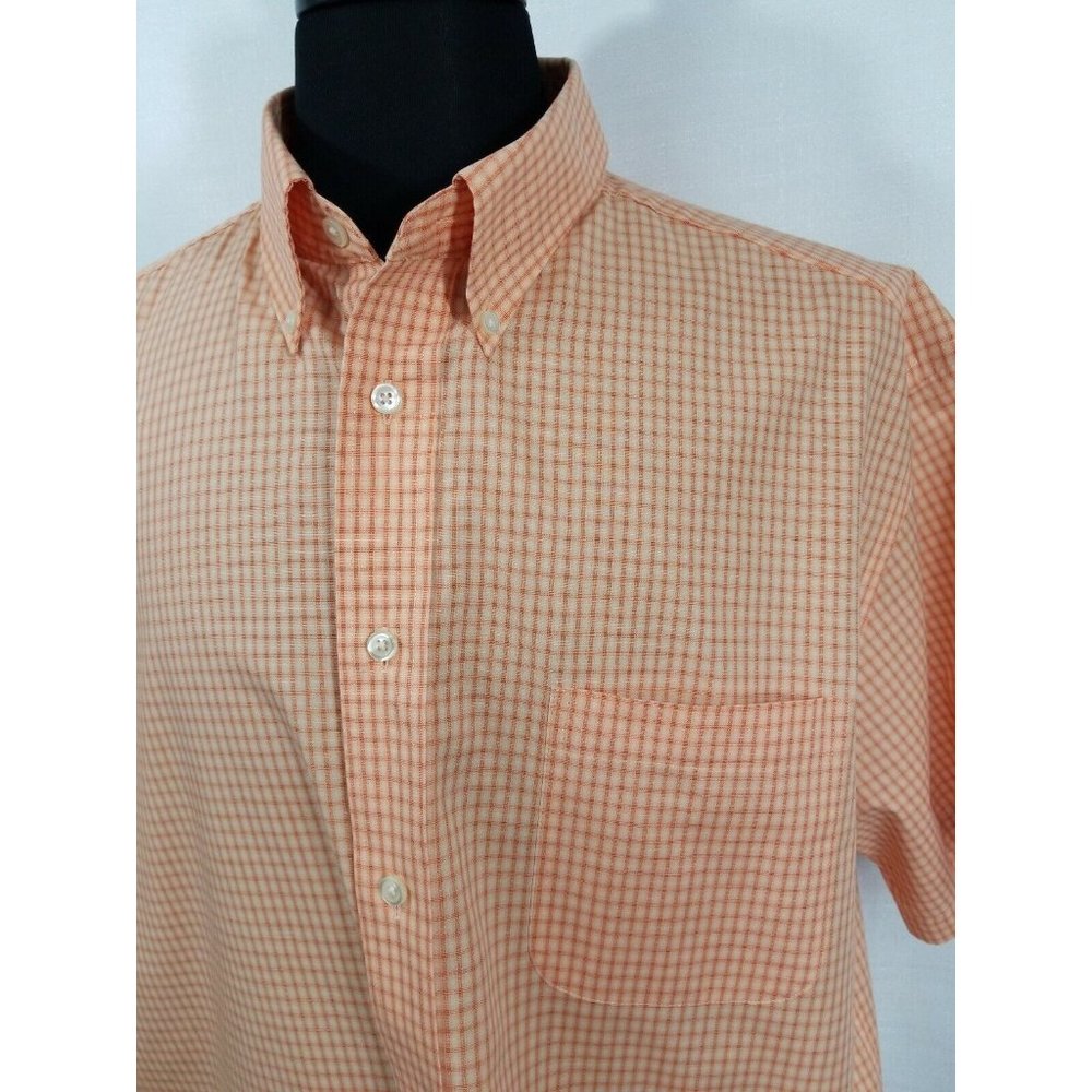 Roundtree Yorke Mens XL Burnt Orange Short Sleeve Business Casual Dress Shirt - Picture 5 of 11